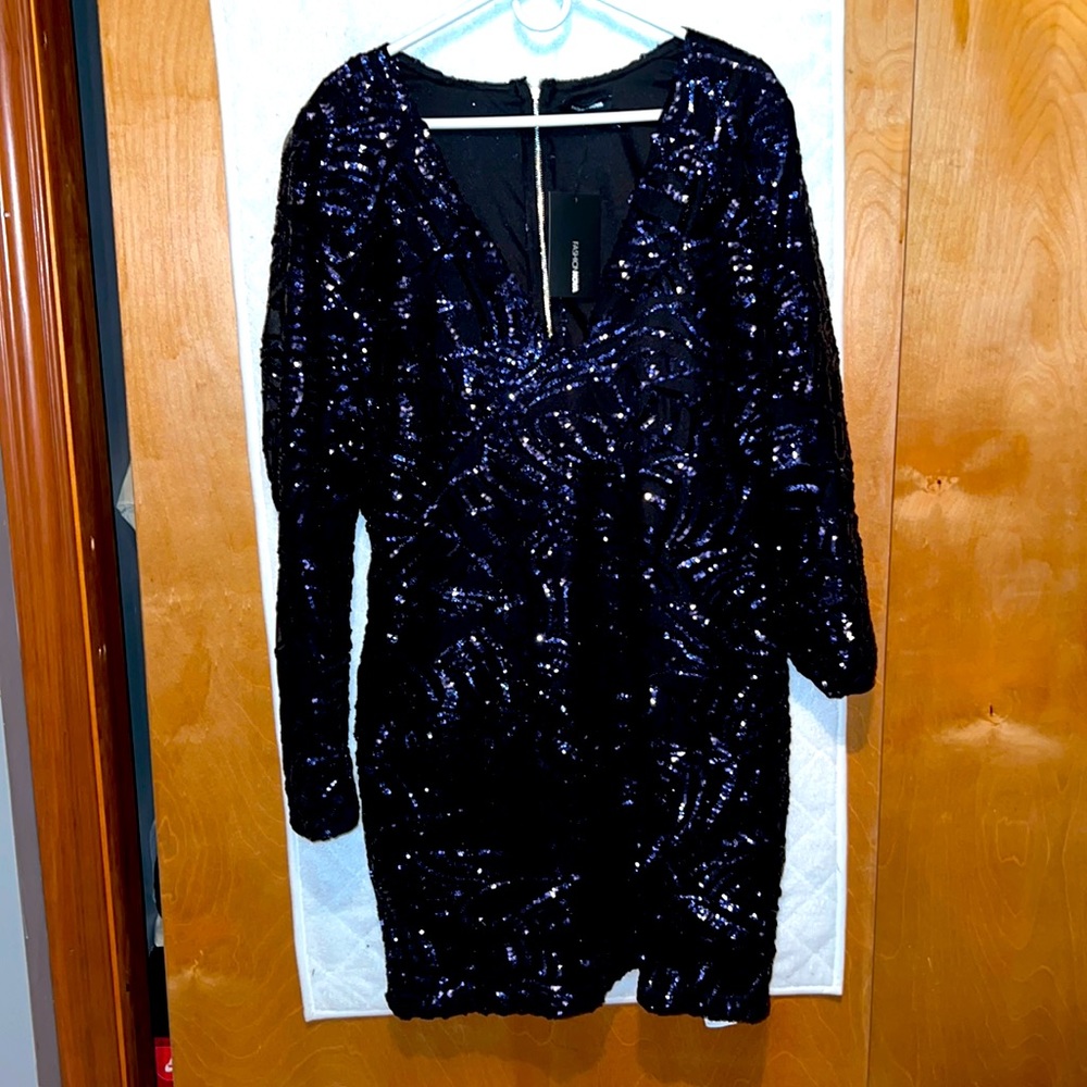 Sequin long sleeve dress